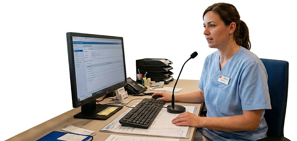 Pflegeperson nutzt APH-Voice
